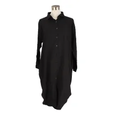 ☆ ブラック ☆ XLサイズ ☆ ブラウス リネンヘンリーネック ggblouse03 ブラウス リネン 長袖 レディース シャツ ロングシャツ 重ね着 羽織 羽織り 着回し コットン 前開き 膝上 無地 エレガント シンプル カジュアル 大人 かわいい