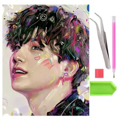 【数量限定】手作り DIY 絵画 ビーズアート 全面貼り付けタイプ 初心者 ハンドメイド ダイヤモンド刺繍アート クロスステッチ 家の壁の装飾工芸品ギフト 人気韓流 5Dダイヤモンド塗装キット 刺繍キット (SUGA ダイアモンドビーズ絵画 防弾少年団 40x