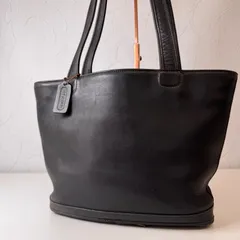 ✨Cランク   COACH　オールドコーチ　トートバッグ　bag　グラブタンレザー　A4収納　肩掛け　黒　「61EL」
