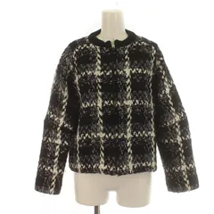 サカイラック sacai luck ジャケット ブルゾン ツイード ウール チェック柄 ラグランスリーブ ジップアップ 1 S 黒 ブラック マルチカラー /IR ■GY19のサムネイル