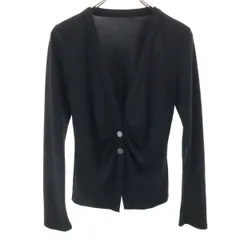 FOXEY NEW YORK フォクシーニューヨーク 日本製 長袖 Vネック カーディガン 40 ブラック レディース 古着