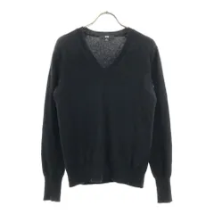 ユニクロ カシミヤ100% 長袖 Vネック セーター M ブラック UNIQLO ニット レディース