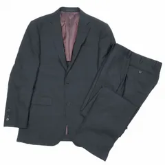 バーバリーブラックレーベル BURBERRY BLACK LABEL シャドーストライプ柄 スーツ セットアップ 2B ノータックパンツ 黒 ブラック サイズ36R メンズ