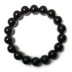 ブラックオニキス 丸玉ビーズ ブレスレット 10mm