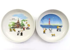 【中古】皿・ボウル 神戸観光地 すくい易いお皿2枚セット 「PEANUTS(SNOOPY)」