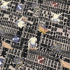 和柄生地　夢色百景　お相撲さん柄　100cm×110cm