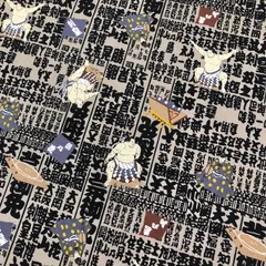 和柄生地　夢色百景　お相撲さん柄　100cm×110cm