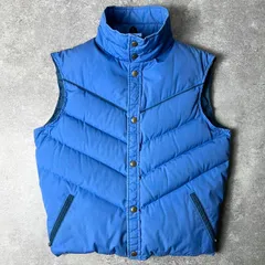 70s USA製 白タグ Woolrich ハイネック ダウン ベスト S / 70年代 アメリカ製 ビンテージ ウールリッチ ブルー 無地