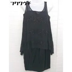 ◇ INDIVI レイヤード スパンコール キャミソール ワンピース カットソー アンサンブル サイズ38 ブラック レディース 【中古】 【1103300007676】のサムネイル