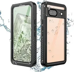 【Kawasina】 Google Pixel 8a ケース 防水 耐衝撃 米軍MIL規格取得 フェイスID認証 超軽量 360°全面保護 グーグル ピクセル 8a 高耐久 ケース Qi充電対応 防雪 防塵 滑り止め ブラック