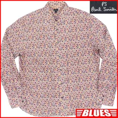 Paul Smith ポールスミス 長袖シャツ L メンズ 長袖 花柄シャツ 総柄 ドレスシャツ 花柄 日本製 ボタンシャツサイズL一覧←SEULB屋着古← HS296