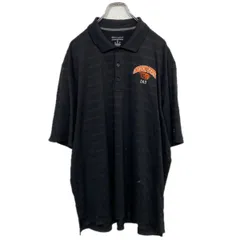 Champion 半袖 ボーダー ポロシャツ XL ブラック チャンピオン ロゴ スポーツウェア 古着卸 アメリカ仕入 a708-5586