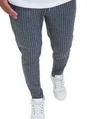 [BillionWorks] スウェットパンツ ジョガーパンツ メンズ テーパードパンツ ストライプ スリム ストレッチパンツ (M, グレー) [グレー] [M]