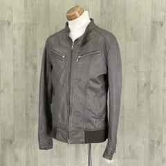 ミッシェルクラン ライダース 【中古】MICHEL KLEIN HOMME ラムレザー 48サイズ ジップアップジャケット ブラウン系 羊革 / 511000