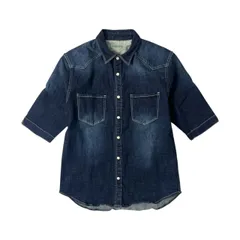 nano universe ナノユニバース ウエスタン 半袖デニムシャツ M/インディゴ/ストレッチ