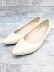 ◇ FABIO RUSCONI ポインテッドトゥ フラット パンプス サイズ37 1/2 ベージュ系 レディース P  【1407260046639】