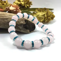 ローズクォーツ パワーストーン ブレスレット 天然石 10mm （ライトブルー）メンズ・レディース　男性・女性　数珠ブレス　開運  [o]　