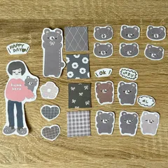 お試しシールセット24枚入/くまぺろちゃん♡/オリジナルイラスト/ハンドメイド