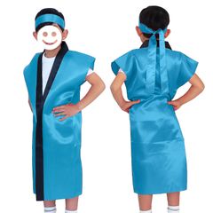 サテンロングハッピ 青 Ｊ（ハチマキ付）