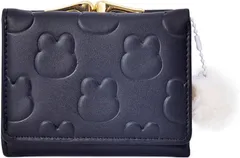 トカリリ がま口 財布 女の子 子供用 小学生向け 二つ折り デザイン コンパクト 軽量 レディース プレゼント 大容量 小銭入れ付き ガールズ(ブラック)