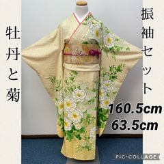 陰山織物謹製 20449 振袖セット 夢二浪漫 秋の花束 クリーム 椿 梅 蝶