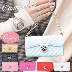 iPhone13 カメリアショルダー 手帳型ケース チェーン付き