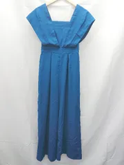 ◇ GIRL ガール ウエストゴム パーティー 2次会 パンツドレス オールインワン サイズM ブルー レディース E  【1301260043820】