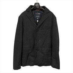 美品 ARMANI JEANS アルマーニジーンズ ヘリンボーン 中綿 ジャケット アウター ブルゾン グレー メンズ 48サイズ m14648