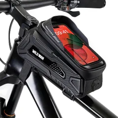 【迅速】L Mハードケース自転車携帯棚バッグ防水ヘッドパイプ付き自転車携帯バッグ、敏感タッチパネル付きロードマウンテンバイクマウンテンバイク用（M30、ブラック）