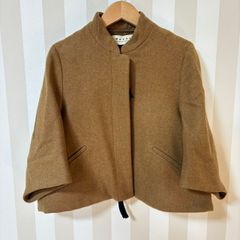 MARNI マルニ ムートン レザージャケット ショート丈 羊革 ブラウン 
