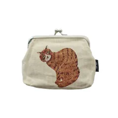 【松尾ミユキ / Matsuo Miyuki】アイボリー茶虎猫　がま口ポーチ｜チャトラ｜Mini Purse Matsuo Miyuki