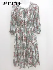 ◇ N. Natural Beauty Basic 花柄 オフショルダー 長袖 膝下丈 ワンピース サイズM ホワイト マルチ レディース  【中古】 【1111290007125】