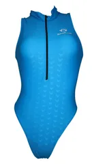 SWIMHXBY 競泳水着 レディース 水色 フロントジップ 8-10XL