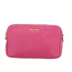 【中古】 MIUMIU （ミュウミュウ） ﾏﾄﾞﾗｽ ﾋﾞｺﾛｰﾚ ｼｮﾙﾀﾞｰﾊﾞｯｸﾞ バッグ メッセンジャーバッグ ピンク Pink leather レザー RT0539 used:AB