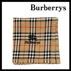 CH【Burberrys】ハンカチ ロゴ刺繍 ノバチェック ブラウン/茶 ベージュ バーバリーズ (CH-2922)