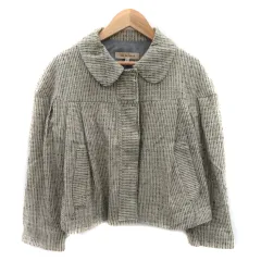シーバイクロエ SEE BY CHLOE ステンカラージャケット ミドル丈 総裏地 シングルボタン ストライプ柄 麻 リネン混 34 XS グレー /YK45のサムネイル