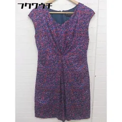 ◇ UNITED ARROWS ユナイテッドアローズ 膝丈 ワンピース サイズ38 レッド系 ブルー系 レディース  【1109090015990】