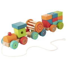 Egmont Toys エグモントトイズ 木製 汽車のブロックつみき プルトイ 引っ張るおもちゃ