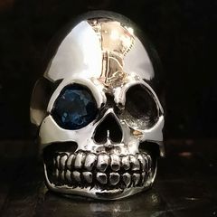 Mexican Skull ring London Blue Topaz 15号