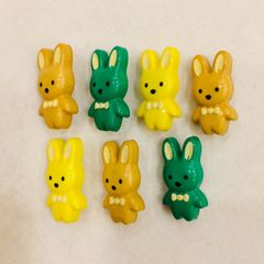 しるしボタン　うさぎ ウサちゃん 7コセット　ハンドメイド