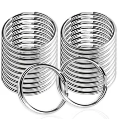 【特価セール】二重リング ステンレス キーホルダーリング 二重カン キーリング リング金具 アクセサリーパーツ [KEYAN] 接続金具