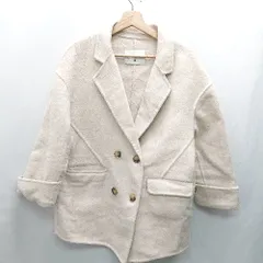 ◇ ⊇ SAISON DE PAPILLON<!-利用不可文字-!> セゾン・ド・パピヨン ウール混合 長袖 コート サイズF ベージュ系 レディース E  【1412090018831】