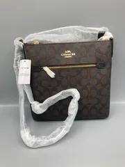 【コーチ Coach】【海外正規店買い付け】ショルダーバッグ ブラウン×ブラック シグネチャー ローワン ファイル バッグ