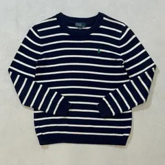 【150cm】Polo Ralph Lauren L/S Knit Sweater / ポロ　ラルフローレン　長袖　ニット　セーター　ボーダー　紺　ネイビー