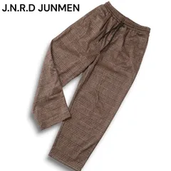 J.N.R.D JUNMEN ジュンレッド ジュンメン 秋冬 ストレッチ 裏起毛★ グレンチェック テーパード パンツ Sz.M メンズ