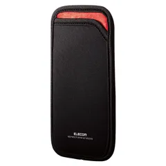 【在庫処分】スマホポーチ 1台収納 Sサイズ エレコム スリップインタイプ 背面ポケット付 ブラック P-04SNCBK