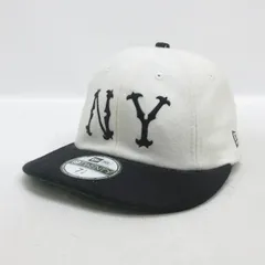 H■ニューエラ/NEW ERA ニューヨークヤンキース NY ウールキャップ BBキャップ 帽子【57.7cm】白/MENS■69【中古】