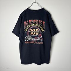 【XL】古着 Harley-Davidson 世界最古のディーラー バーアンドシールド MODEL 8 両面プリント Tシャツ ハーレーダビッドソン ブラック
