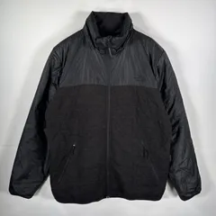 古着 ザ・ノースフェイス THE NORTH FACE 中綿ジャケット ナイロン切り替え ワンポイント刺繍ロゴ XL  ブラック メンズ