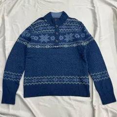 McGREGOR マックレガー　メンズ　ハーフジップ　ニット　セーター　L 青　ブルー　ノルディック